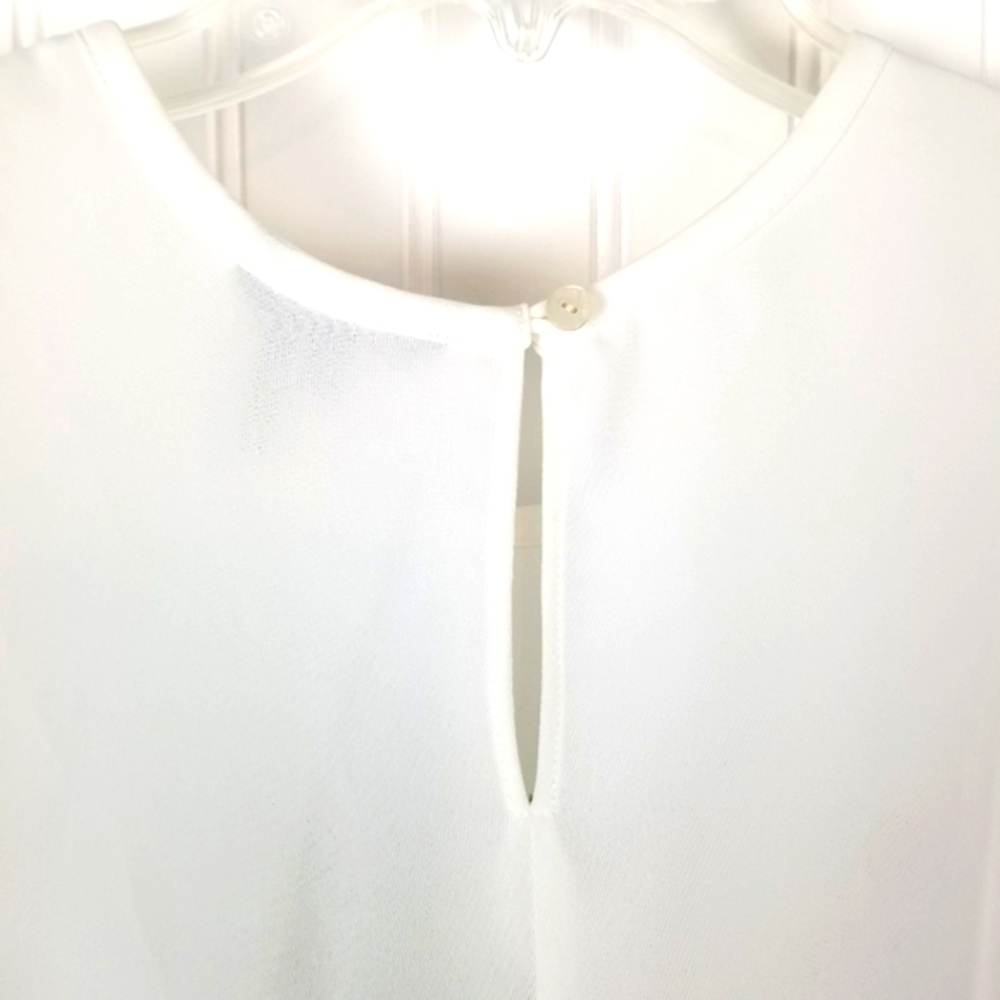 Nic+Zoe Womens Sleeveless Top Blouse Size XS Embroidered Geometric Design Cream - Picture 7 of 8